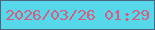 文字の大きさ：5、枠の色：4c677d、背景の色：56d7ea、文字の色：d75d7d 無料ブログパーツのブログ時計