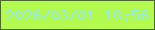 文字の大きさ：5、枠の色：4c682a、背景の色：b3fb4f、文字の色：9bebec 無料ブログパーツのブログ時計