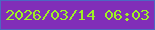 文字の大きさ：5、枠の色：4c68c2、背景の色：812eb8、文字の色：9ef125 無料ブログパーツのブログ時計