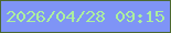 文字の大きさ：2、枠の色：4c6930、背景の色：7f94f6、文字の色：acef9e 無料ブログパーツのブログ時計