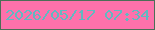 文字の大きさ：2、枠の色：4c6e57、背景の色：fe71ab、文字の色：60b9c1 無料ブログパーツのブログ時計