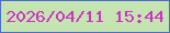 文字の大きさ：5、枠の色：4c6ec9、背景の色：c4e4b1、文字の色：cd34c2 無料ブログパーツのブログ時計