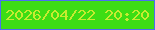 文字の大きさ：3、枠の色：4c6ef1、背景の色：3ddd14、文字の色：c6eb31 無料ブログパーツのブログ時計