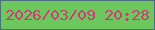 文字の大きさ：1、枠の色：4c6f7f、背景の色：6cc85c、文字の色：cf3a7a 無料ブログパーツのブログ時計