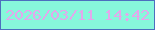 文字の大きさ：2、枠の色：4c6fbe、背景の色：87f7db、文字の色：e3a7ec 無料ブログパーツのブログ時計