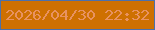 文字の大きさ：4、枠の色：4c70ab、背景の色：ce7001、文字の色：e89261 無料ブログパーツのブログ時計