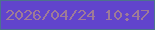 文字の大きさ：2、枠の色：4c738d、背景の色：6144cc、文字の色：9e7b97 無料ブログパーツのブログ時計