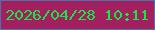 文字の大きさ：4、枠の色：4c74a7、背景の色：a31f60、文字の色：15e747 無料ブログパーツのブログ時計