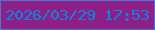 文字の大きさ：3、枠の色：4c74d2、背景の色：8e1f87、文字の色：0a85e2 無料ブログパーツのブログ時計