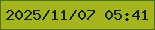 文字の大きさ：2、枠の色：4c7507、背景の色：a6b41c、文字の色：0e2403 無料ブログパーツのブログ時計