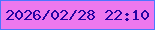 文字の大きさ：4、枠の色：4c76ff、背景の色：ed78ee、文字の色：2503a3 無料ブログパーツのブログ時計
