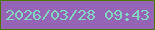 文字の大きさ：3、枠の色：4c7705、背景の色：9664b4、文字の色：83d6c0 無料ブログパーツのブログ時計