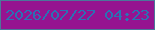 文字の大きさ：2、枠の色：4c779a、背景の色：961490、文字の色：2b72b4 無料ブログパーツのブログ時計