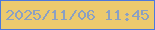 文字の大きさ：5、枠の色：4c78dd、背景の色：ecca6e、文字の色：8ba0c2 無料ブログパーツのブログ時計
