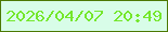 文字の大きさ：2、枠の色：4c7903、背景の色：d8fde8、文字の色：75e72c 無料ブログパーツのブログ時計