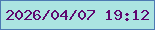 文字の大きさ：1、枠の色：4c7ab2、背景の色：abe4e1、文字の色：5f0770 無料ブログパーツのブログ時計