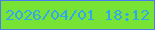 文字の大きさ：1、枠の色：4c7aef、背景の色：77e335、文字の色：32a6ef 無料ブログパーツのブログ時計