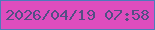 文字の大きさ：5、枠の色：4c7bbb、背景の色：de4dbe、文字の色：534e84 無料ブログパーツのブログ時計