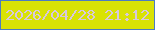 文字の大きさ：4、枠の色：4c7cc2、背景の色：d9e205、文字の色：d7c8df 無料ブログパーツのブログ時計