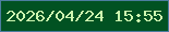 文字の大きさ：3、枠の色：4c7d9f、背景の色：015222、文字の色：cdf7b0 無料ブログパーツのブログ時計