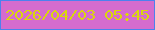 文字の大きさ：3、枠の色：4c81ee、背景の色：d56cce、文字の色：dad70b 無料ブログパーツのブログ時計