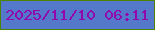 文字の大きさ：4、枠の色：4c8303、背景の色：5579ca、文字の色：9308ad 無料ブログパーツのブログ時計