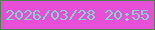 文字の大きさ：1、枠の色：4c844f、背景の色：e74fd6、文字の色：7ed6c8 無料ブログパーツのブログ時計