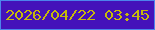 文字の大きさ：1、枠の色：4c84ec、背景の色：4412ba、文字の色：c6b90b 無料ブログパーツのブログ時計