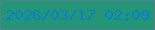 文字の大きさ：3、枠の色：4c858e、背景の色：259477、文字の色：0083ce 無料ブログパーツのブログ時計