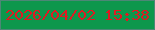 文字の大きさ：3、枠の色：4c8776、背景の色：0d974c、文字の色：e01922 無料ブログパーツのブログ時計