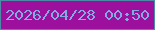 文字の大きさ：4、枠の色：4c8ba8、背景の色：9d109d、文字の色：84a8e1 無料ブログパーツのブログ時計