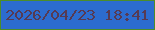 文字の大きさ：2、枠の色：4c8d29、背景の色：2c6ccf、文字の色：563a53 無料ブログパーツのブログ時計