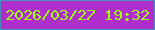 文字の大きさ：5、枠の色：4c8eb9、背景の色：ae2fcb、文字の色：9dff08 無料ブログパーツのブログ時計