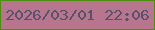 文字の大きさ：2、枠の色：4c8f0f、背景の色：b7768d、文字の色：57516c 無料ブログパーツのブログ時計