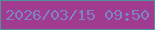 文字の大きさ：1、枠の色：4c939a、背景の色：a13b90、文字の色：7d84c6 無料ブログパーツのブログ時計