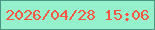 文字の大きさ：3、枠の色：4c9585、背景の色：95f1cc、文字の色：fc5543 無料ブログパーツのブログ時計