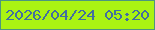 文字の大きさ：3、枠の色：4c967e、背景の色：aaf312、文字の色：426fa0 無料ブログパーツのブログ時計