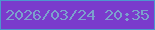 文字の大きさ：2、枠の色：4c97ce、背景の色：7a3bcc、文字の色：7ca0cd 無料ブログパーツのブログ時計