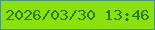 文字の大きさ：3、枠の色：4c986e、背景の色：8be10e、文字の色：297b20 無料ブログパーツのブログ時計