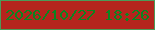 文字の大きさ：3、枠の色：4c9a58、背景の色：b5241d、文字の色：0c8420 無料ブログパーツのブログ時計