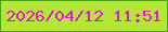 文字の大きさ：2、枠の色：4ca205、背景の色：b4e635、文字の色：dc1acc 無料ブログパーツのブログ時計
