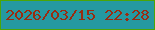 文字の大きさ：4、枠の色：4ca507、背景の色：2599a1、文字の色：9a2b10 無料ブログパーツのブログ時計