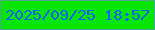 文字の大きさ：4、枠の色：4ca88a、背景の色：07e503、文字の色：0762fb 無料ブログパーツのブログ時計