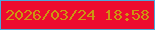 文字の大きさ：1、枠の色：4ca8da、背景の色：ed0c2f、文字の色：cc9511 無料ブログパーツのブログ時計