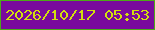 文字の大きさ：4、枠の色：4caa17、背景の色：790a9d、文字の色：d2df0d 無料ブログパーツのブログ時計