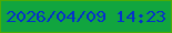 文字の大きさ：1、枠の色：4cab05、背景の色：11a53f、文字の色：0431cb 無料ブログパーツのブログ時計