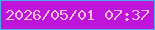 文字の大きさ：1、枠の色：4cabec、背景の色：bf14da、文字の色：ffbdd8 無料ブログパーツのブログ時計