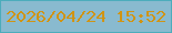 文字の大きさ：2、枠の色：4cacbb、背景の色：89bacf、文字の色：d09414 無料ブログパーツのブログ時計