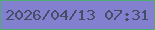 文字の大きさ：2、枠の色：4cae6e、背景の色：8280cf、文字の色：454f64 無料ブログパーツのブログ時計