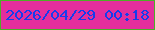 文字の大きさ：1、枠の色：4caf27、背景の色：e42e9d、文字の色：163dec 無料ブログパーツのブログ時計